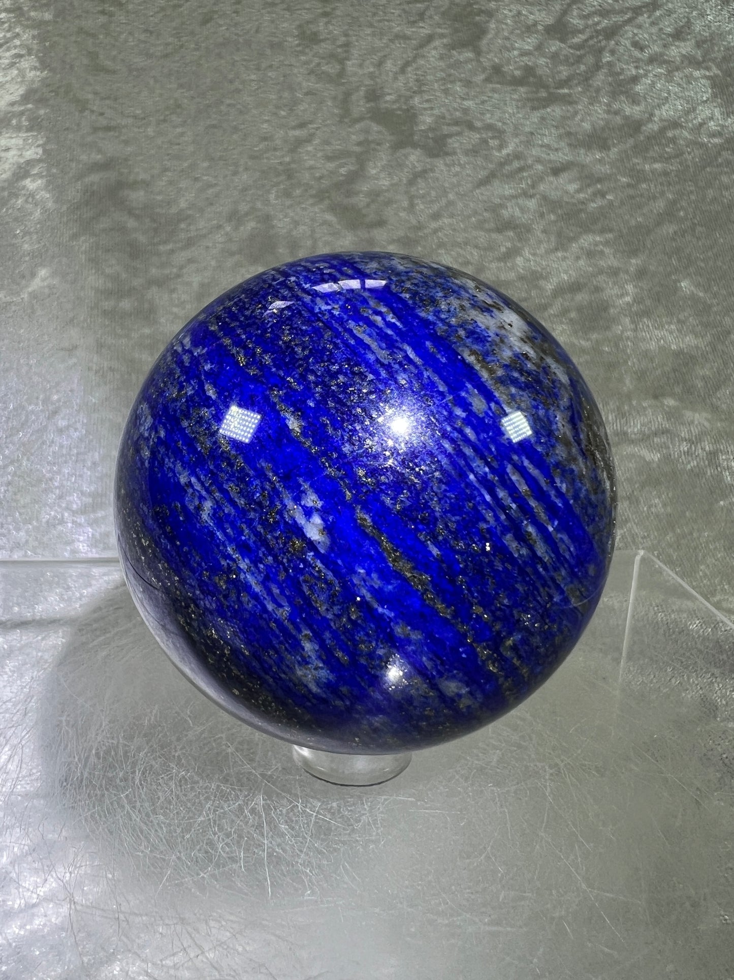 Lapis Lazuli Crystal Sphere. 61mm. Very High Quality Crystal. Stunning Bright Blue With Gorgeous Pyrite