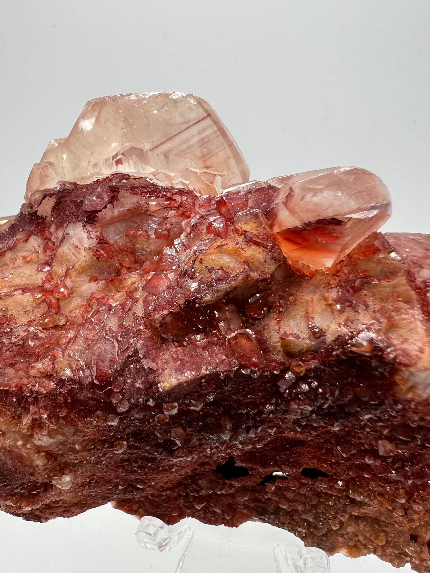 Red Calcite Specimen. Amazing Red Diamond Calcite. Double Sided Mineral Specimen.