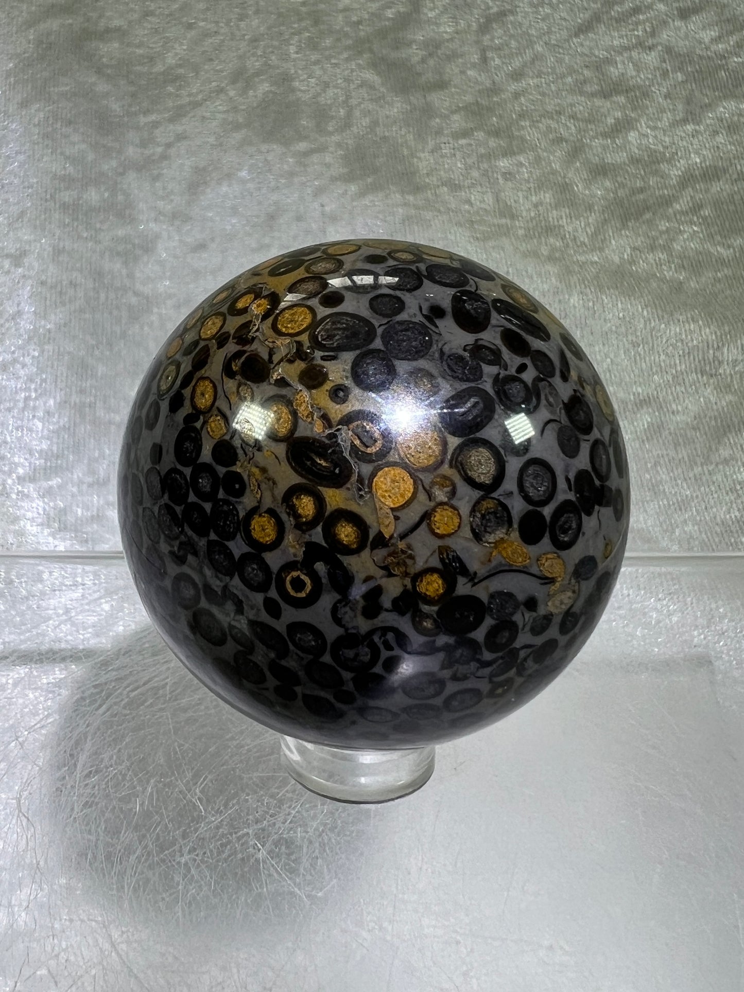 Leopardskin Jasper Sphere. Beautiful And Realistic Patterns. Very Pretty Display Crystal