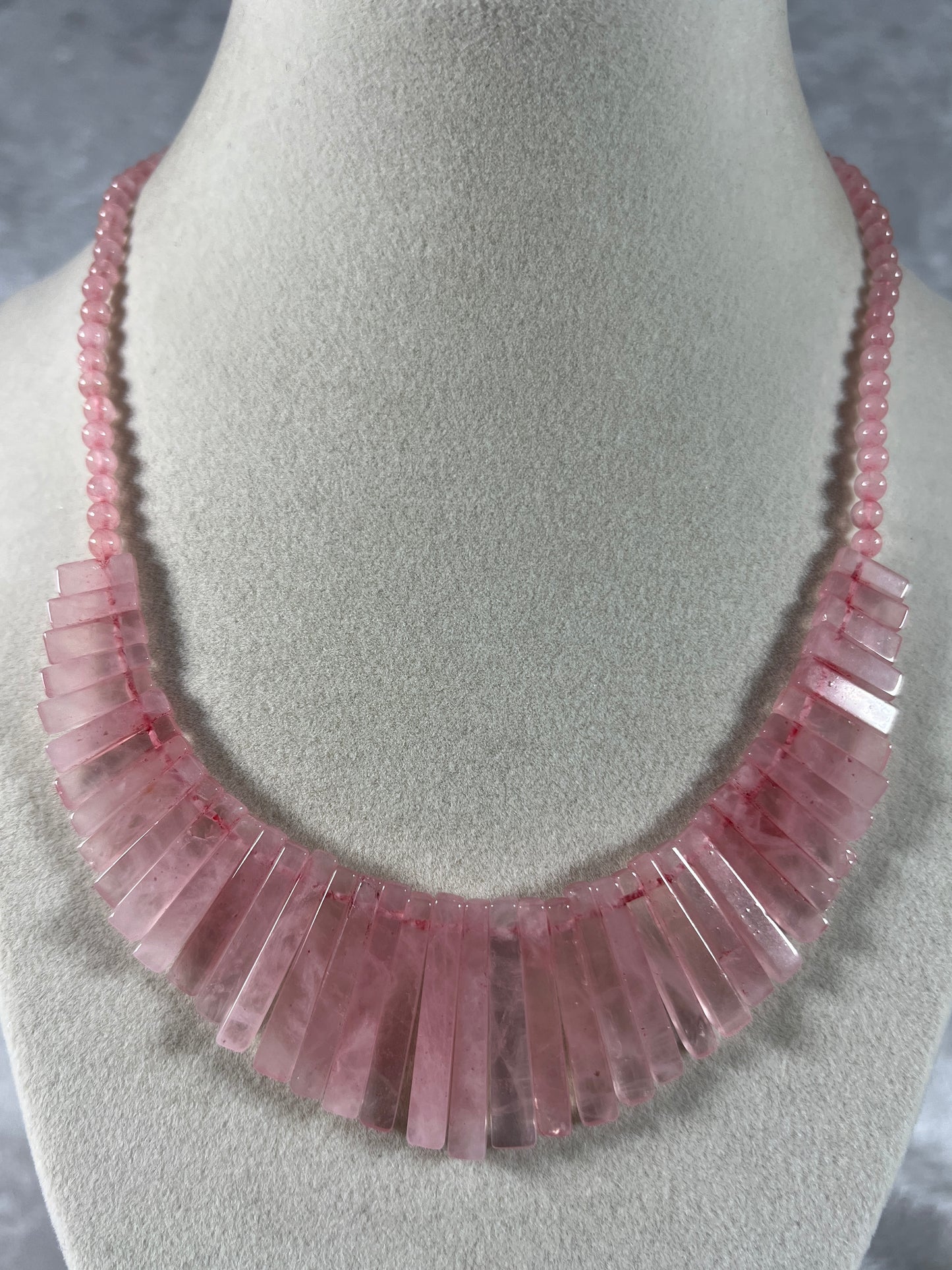 Rose Quartz Egyptian Style Choker. Amazing High Quality Rose Quartz Necklace From Namibia.