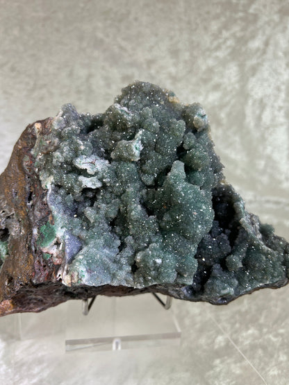 Ball Malachite On A Dolomite Matrix. Stunning Rare Druzy Malachite From Congo. Large Amazing Display Specimen.