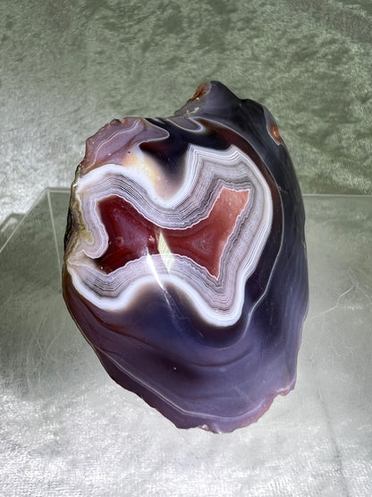 Red Sashe River Agate Freeform. Semi Polished Freeform From Zimbabwe. Gorgeous Rare Display Crystal