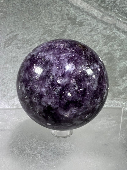 Lepidolite Purple Mica Sphere. Gorgeous Flashy Mica Display Crystal.