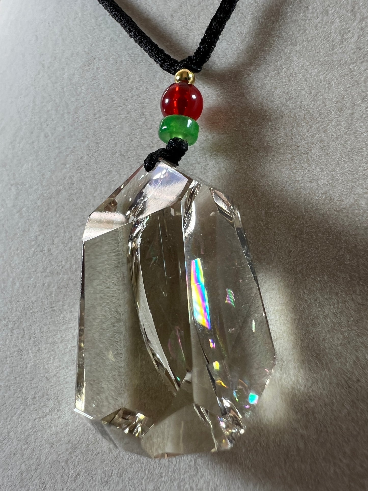 Citrine Pendant With Huge Rainbows. High Quality Polished Citrine. Amazing One Of A Kind Necklace