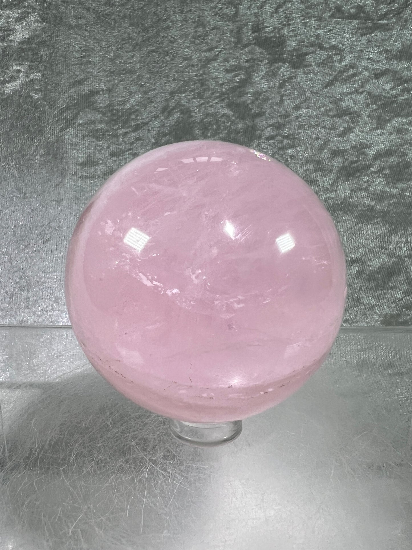 Rose Quartz Sphere. Rare Star Rose Quartz With Asterisms. Nice Quality Display Sphere.