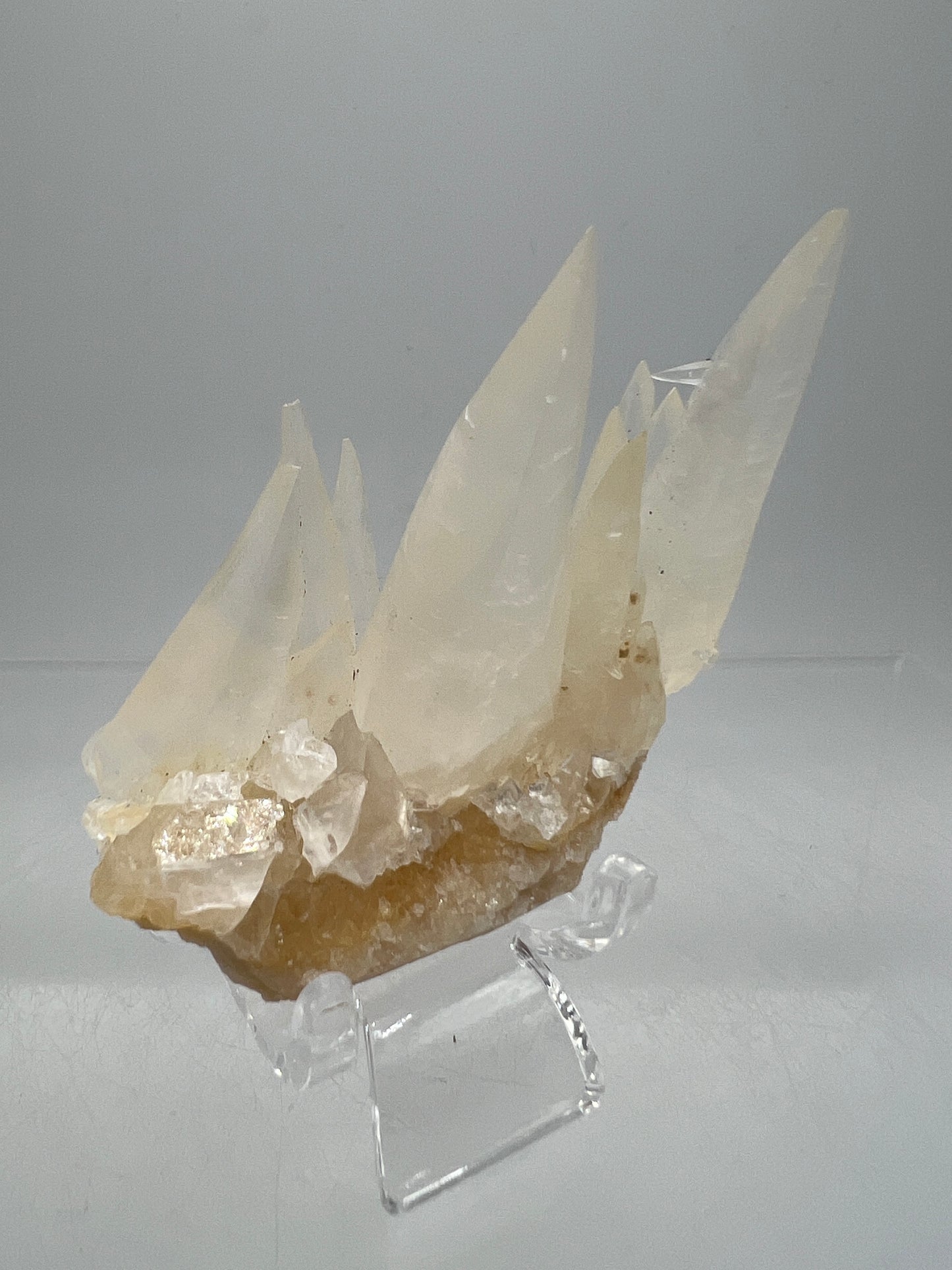 Dogtooth Calcite Specimen. Incredible Sharp Spiked Calcite. Very Unique Crystal Cluster.