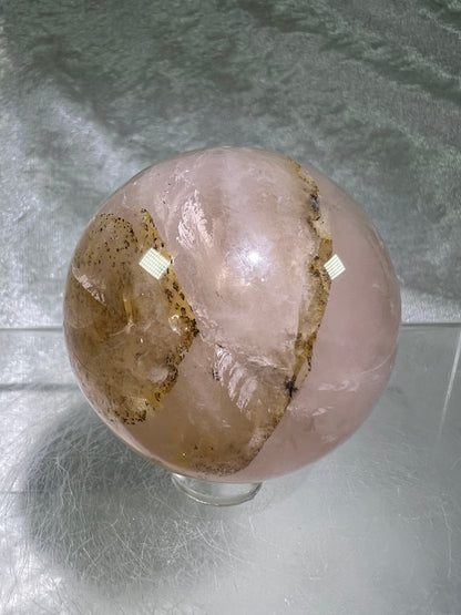 Dendritic Star Rose Quartz. Amazing Display Sphere With Asterisms And Dendritic Inclusions.