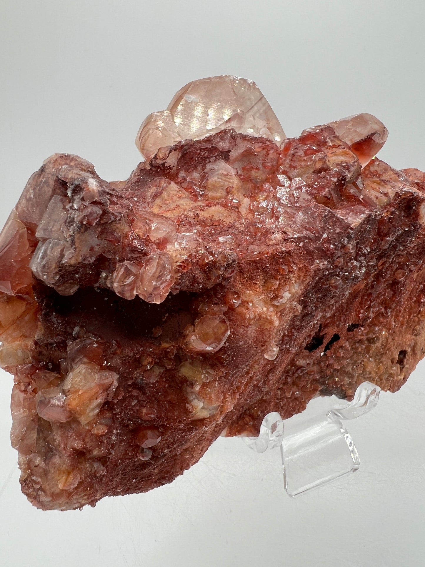 Red Calcite Specimen. Amazing Red Diamond Calcite. Double Sided Mineral Specimen.