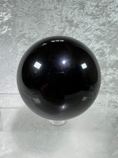 Rainbow Obsidian Sphere. 66mm. Beautiful Purple And Green Rainbow Flash. Rare And Stunning Display Sphere