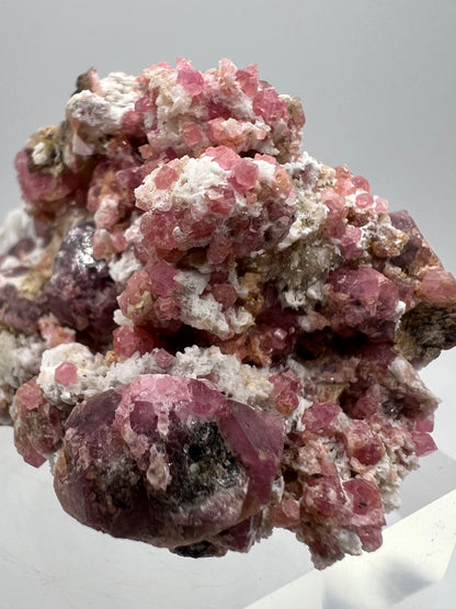 Raspberry Grossular Garnet Specimen. Gorgeous Pink Garnet From Coahuila, Mexico. Rare Crystal Display Cluster