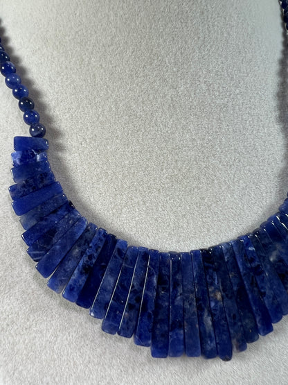 Sodalite Egyptian Style Choker. High Quality Crystal Necklace From Namibia.