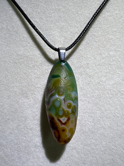 Gobi Agate Pendant. Colorful Gobi Desert Agate. World Famous Rare Botryoidal Chalcedony. Very Unique Crystal Necklace!