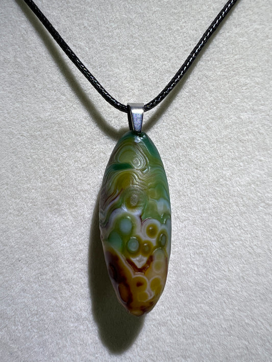 Gobi Agate Pendant. Colorful Gobi Desert Agate. World Famous Rare Botryoidal Chalcedony. Very Unique Crystal Necklace!