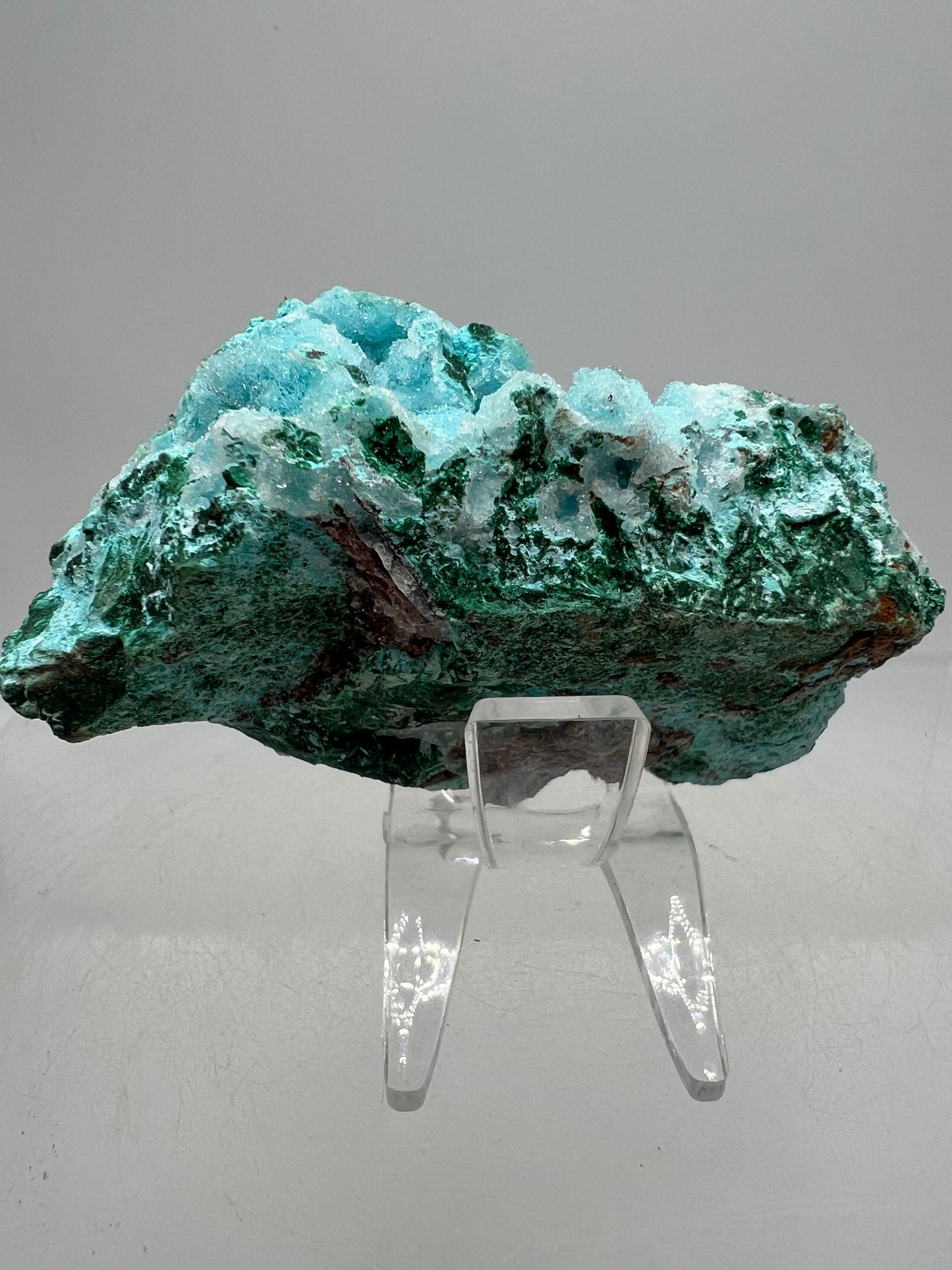 Chrysocolla And Malachite Specimen. High Quality Druzy Chrysocolla From Likasi, Congo. Gorgeous Color Display Crystal.