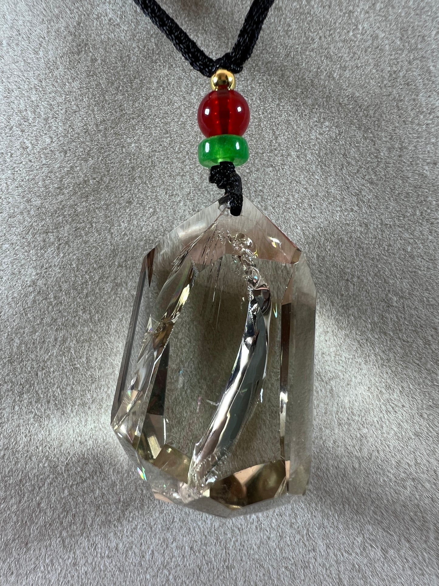 Citrine Pendant With Huge Rainbows. High Quality Polished Citrine. Amazing One Of A Kind Necklace