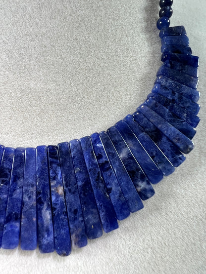 Sodalite Egyptian Style Choker. High Quality Crystal Necklace From Namibia.