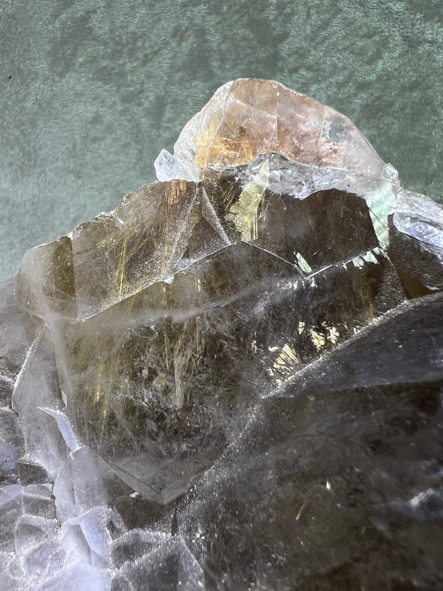 Smoky Rutile Quartz Cluster. Massive Rutile Display Specimen. 8.5 lbs. Incredible Quartz Display!