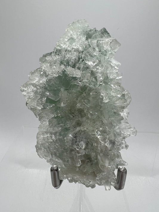 Fluorite Cubes Specimen Covered With Druzy. Gorgeous Xianghualing Green Fluorite. Amazing Second Growth.