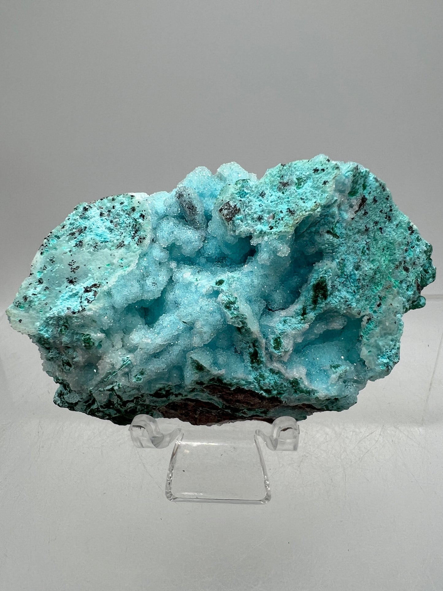 Chrysocolla And Malachite Specimen. High Quality Druzy Chrysocolla From Likasi, Congo. Gorgeous Color Display Crystal.
