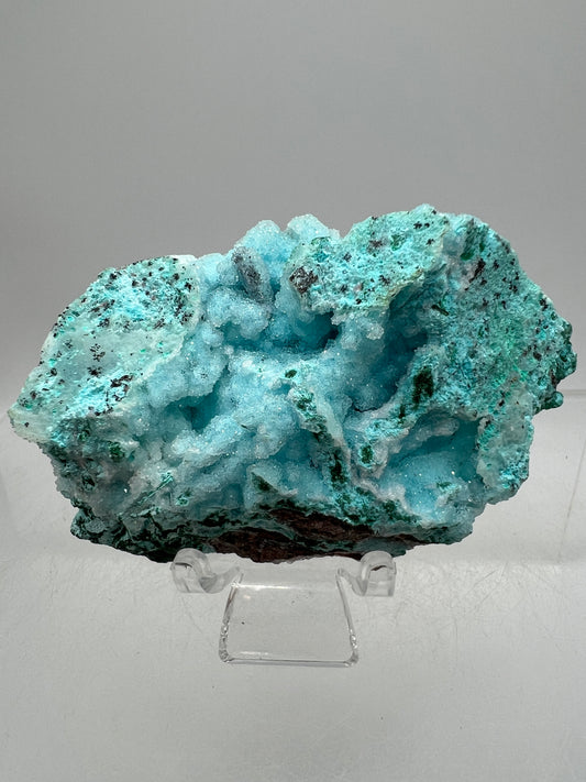 Chrysocolla And Malachite Specimen. High Quality Druzy Chrysocolla From Likasi, Congo. Gorgeous Color Display Crystal.