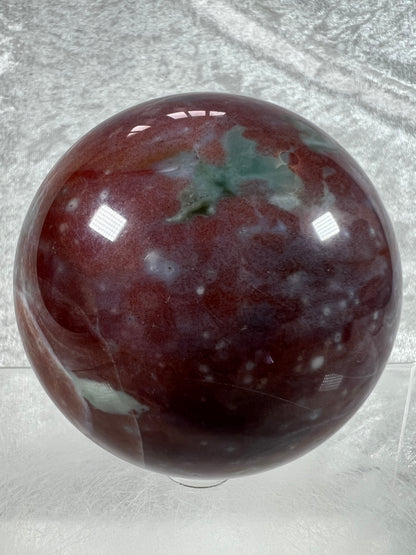 Ocean Jasper Crystal Sphere. 71mm. Gorgeous Rare Purples And Greens. Amazing Display Sphere.