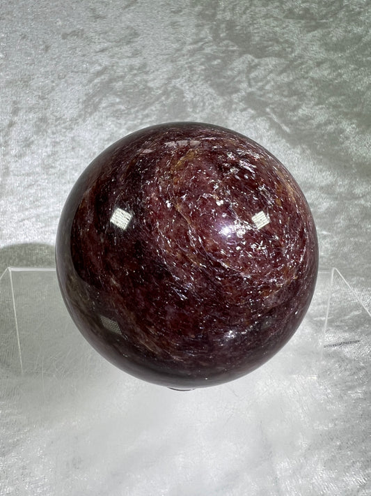 Strawberry Quartz Sphere. 71mm. High Quality Rare Quartz From Brazil. Gorgeous Mica Flash.