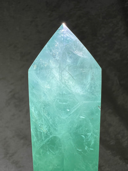 Fluorite Lake Water Crystal Tower. Stunning Large Baja Blast Fluorite Tower.