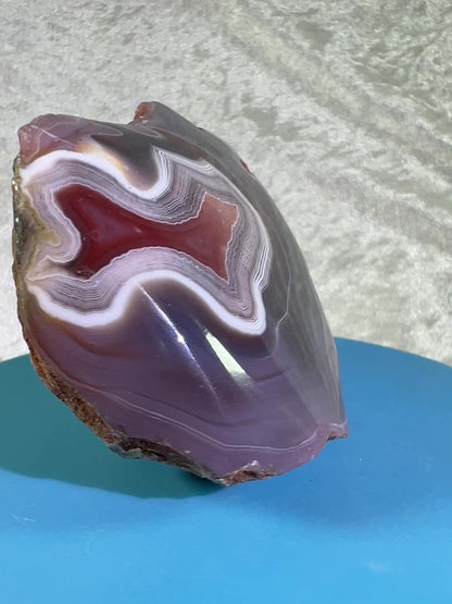 Red Sashe River Agate Freeform. Semi Polished Freeform From Zimbabwe. Gorgeous Rare Display Crystal