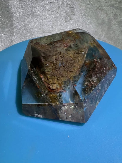 Garden Quartz Polished Freeform. Stunning Thousand Layer Quartz. Gorgeous Pastel Colors. Amazing Polished Lodolite Freeform.