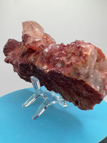 Red Calcite Specimen. Amazing Red Diamond Calcite. Double Sided Mineral Specimen.