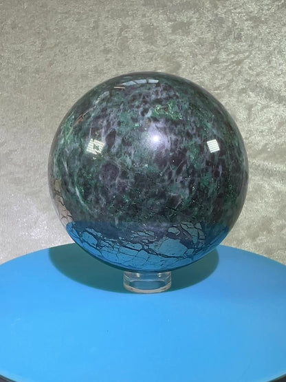 Atacamite And Pyrite Sphere. 64mm. High Quality Rare Sphere. Gorgeous Color Combination.