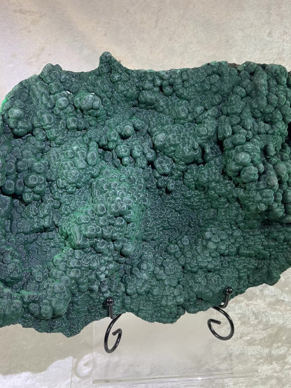 Malachite Museum Quality Specimen. Huge Velvet Malachite Plate. One Of A Kind Specimen From The Congo.