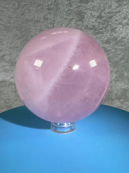 Rose Quartz Sphere. Rare Star Rose Quartz With Asterisms. Nice Quality Display Sphere.