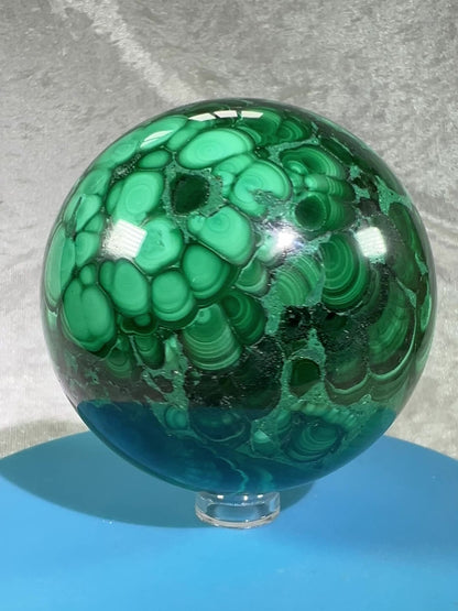 Malachite Crystal Sphere. 71mm. Stunning Malachite With Amazing Colors And Patterns.