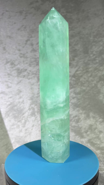 Fluorite Lake Water Crystal Tower. Stunning Large Baja Blast Fluorite Tower.