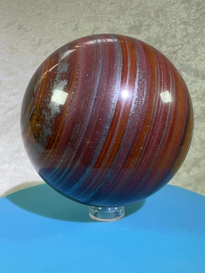 Tiger Iron Crystal Sphere. 74mm. Gorgeous High Quality Display Sphere With Amazing Flash.