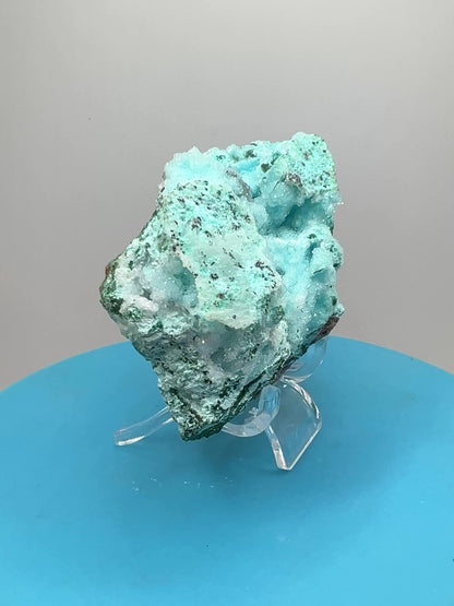 Chrysocolla And Malachite Specimen. High Quality Druzy Chrysocolla From Likasi, Congo. Gorgeous Color Display Crystal.