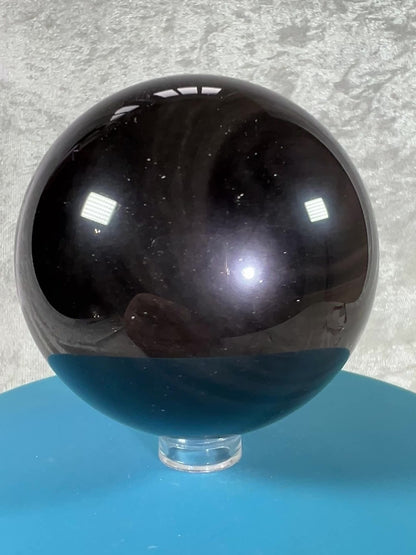 Rainbow Obsidian Sphere. 66mm. Beautiful Purple And Green Rainbow Flash. Rare And Stunning Display Sphere